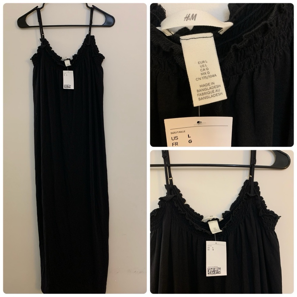 Brand new with tags H&M Maxi dress size L Black